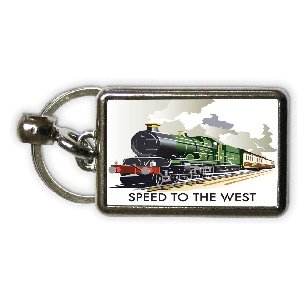Speed to the West Metal Keyring