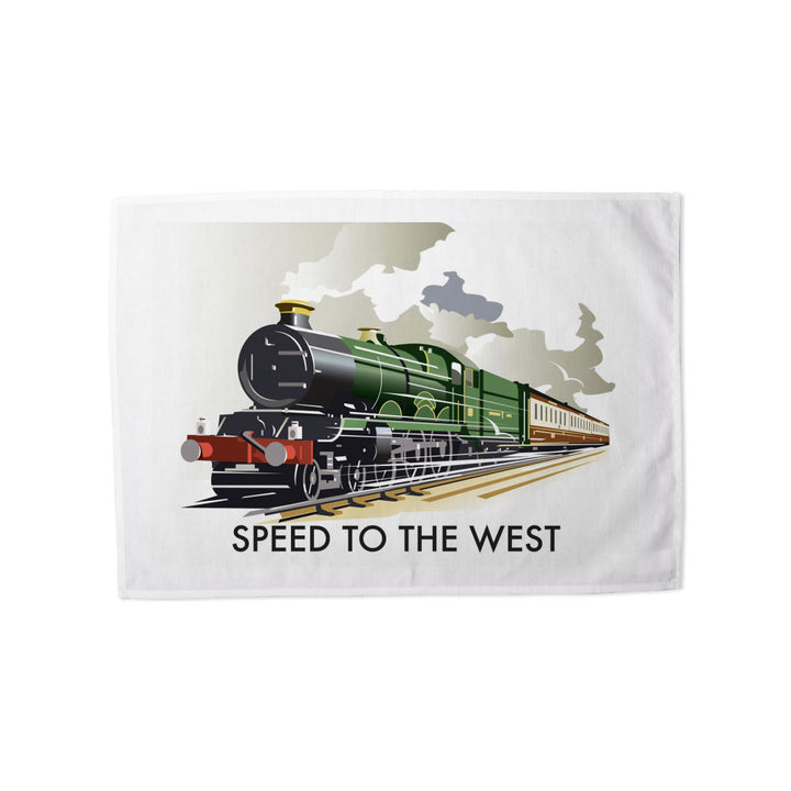 Speed to the West Tea Towel