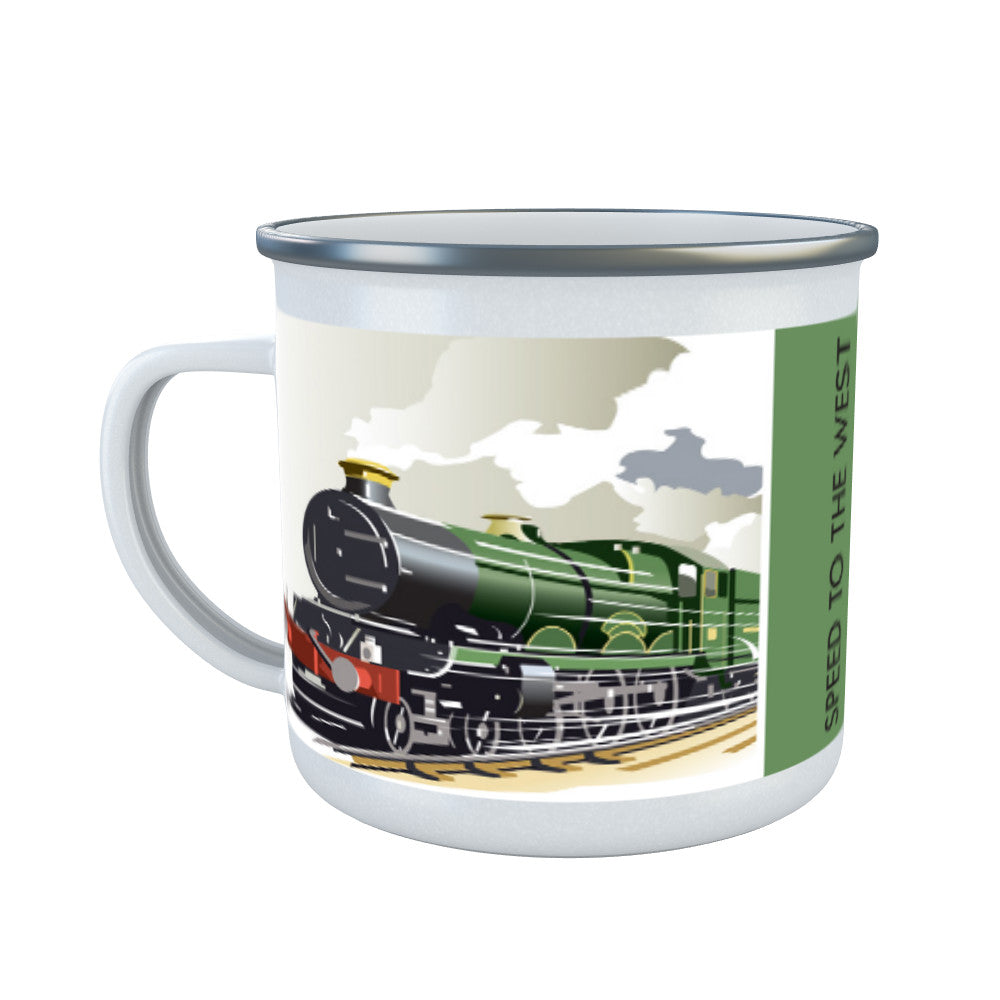 Speed to the West Enamel Mug