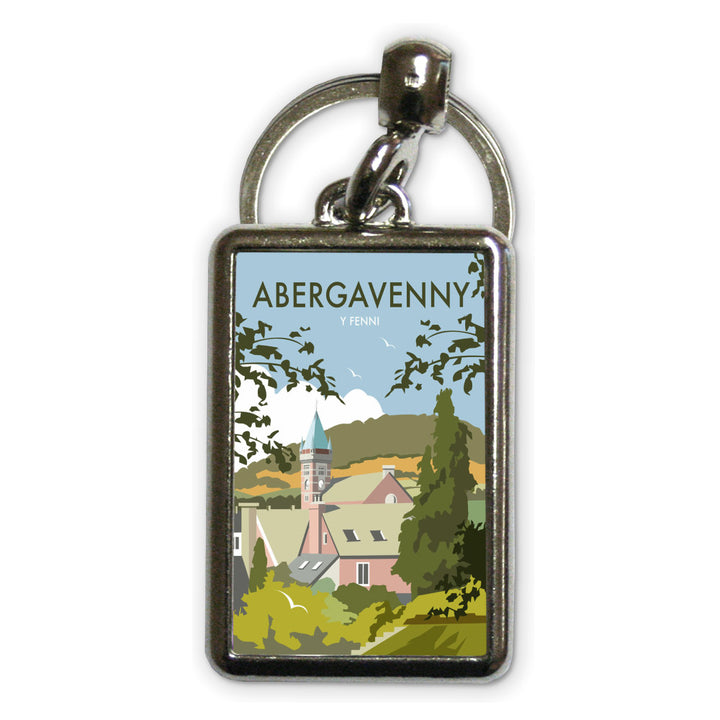 Abergavenny, South Wales Metal Keyring