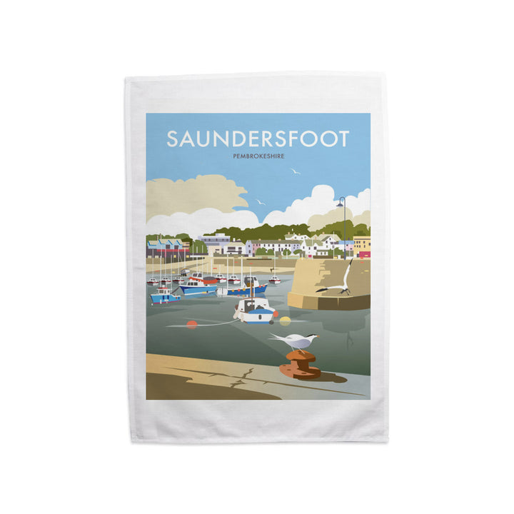 Saundersfoot, South Wales Tea Towel