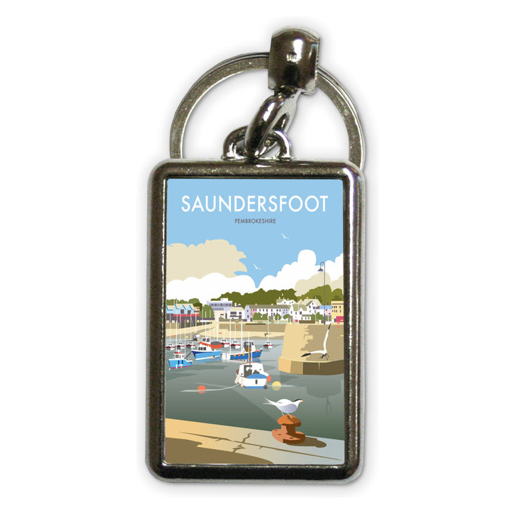 Saundersfoot, South Wales Metal Keyring