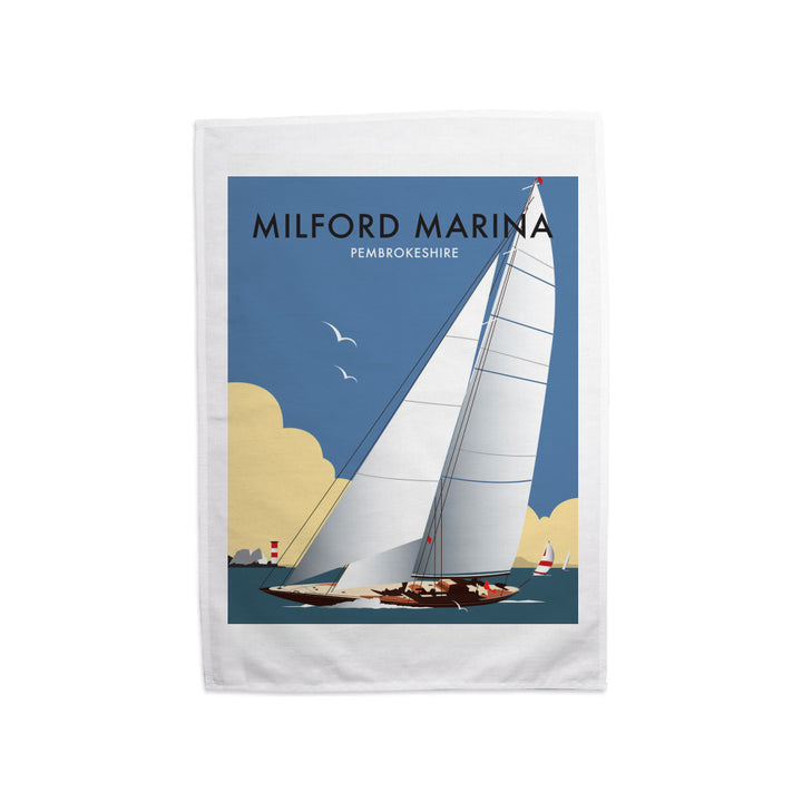 Milford Marina, South wales Tea Towel