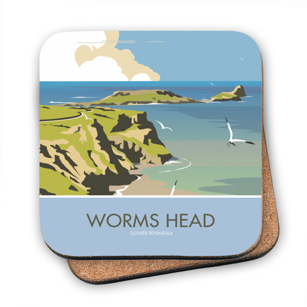 Worms Head, Gower Peninsula MDF Coaster