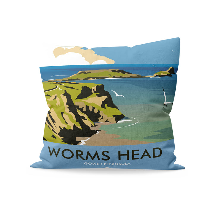 Worms Head, Gower Peninsula Fibre Filled Cushion