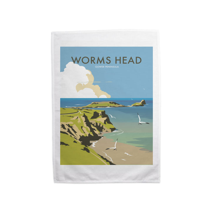 Worms Head, Gower Peninsula Tea Towel