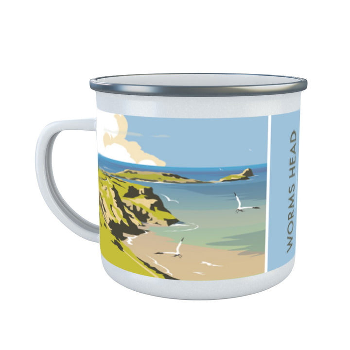 Worms Head, Gower Peninsula Enamel Mug