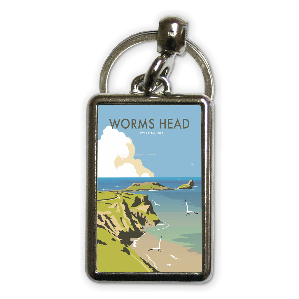 Worms Head, Gower Peninsula Metal Keyring