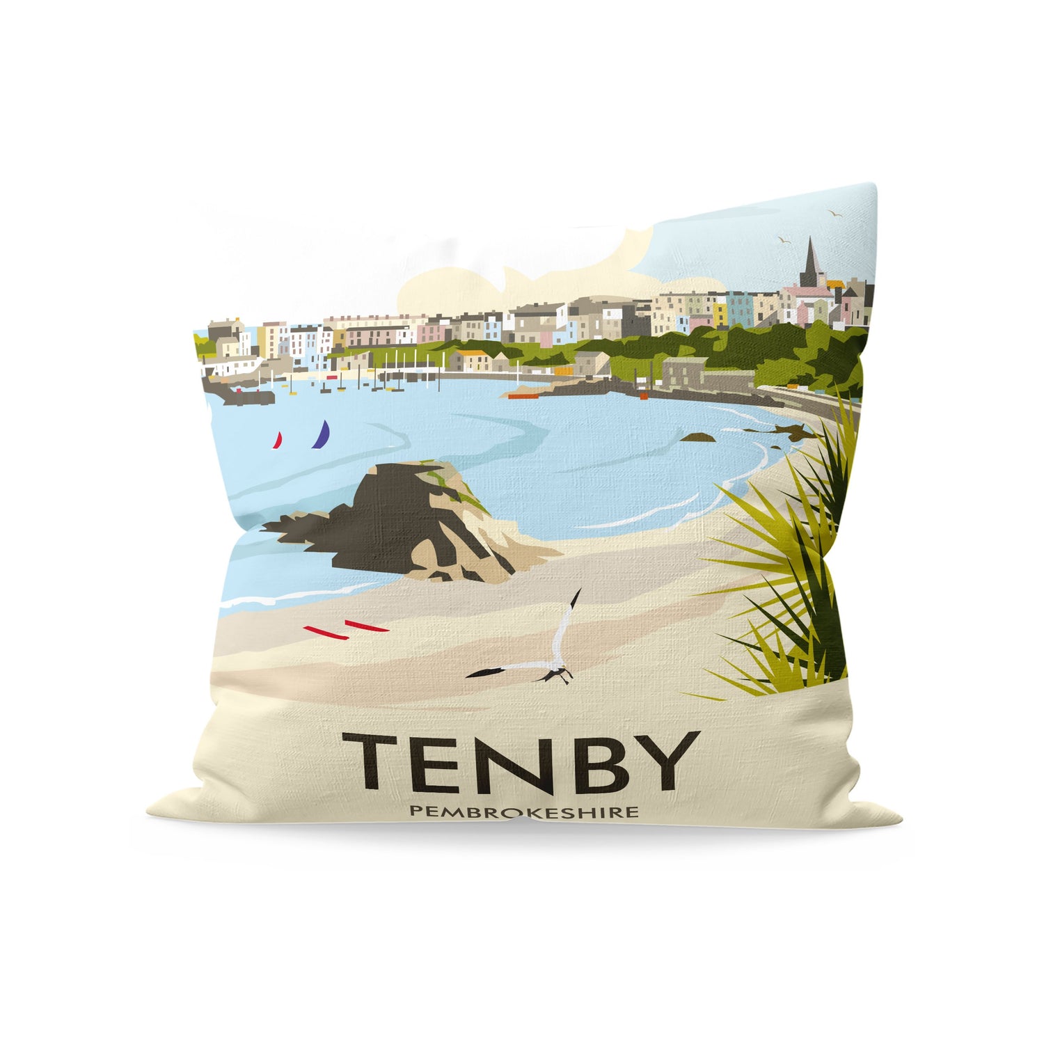 Tenby, Wales Fibre Filled Cushion