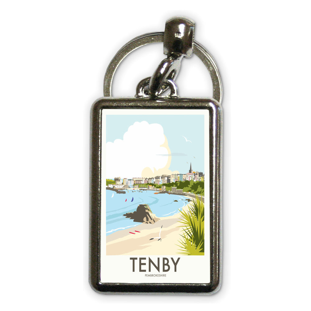 Tenby, Wales Metal Keyring