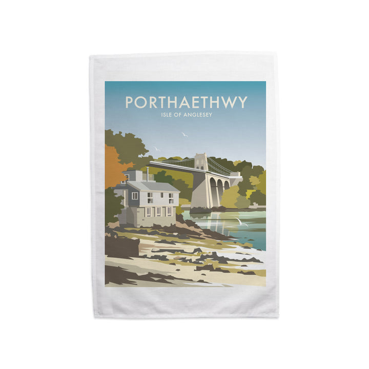 Porthaethwy, Isle of Anglesey Tea Towel