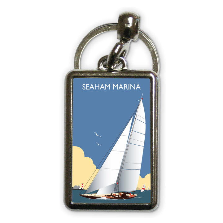 Seaham Harbour, County Durham Metal Keyring