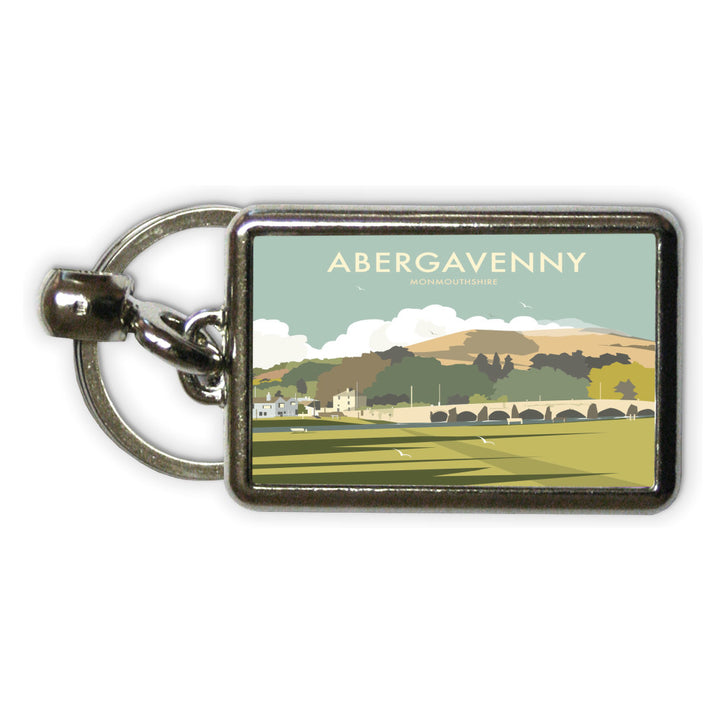 Abergavenny, South Wales Metal Keyring