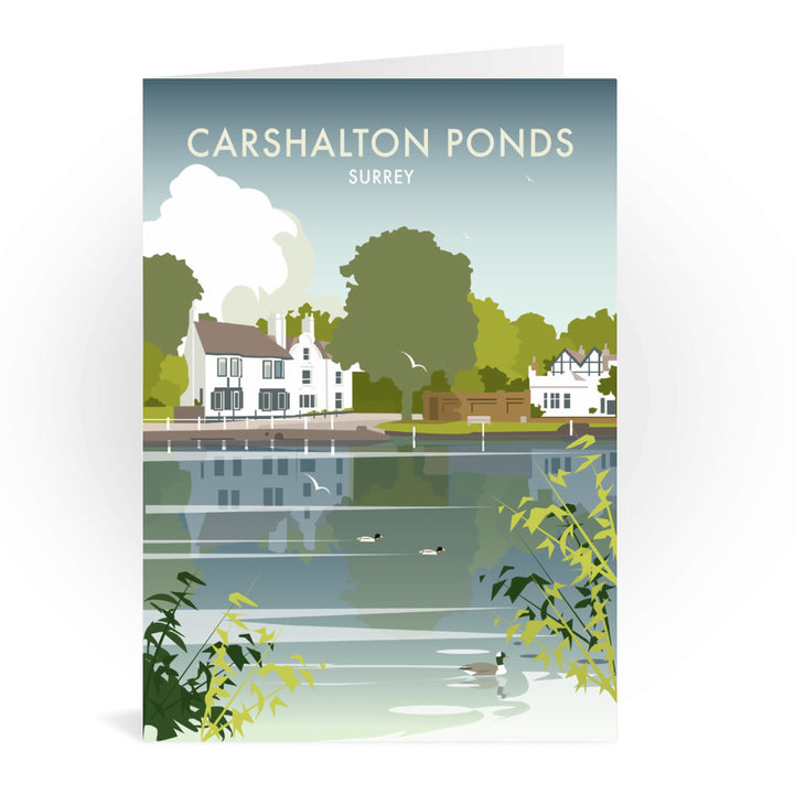 Carshalton Ponds, Surrey Greeting Card 7x5