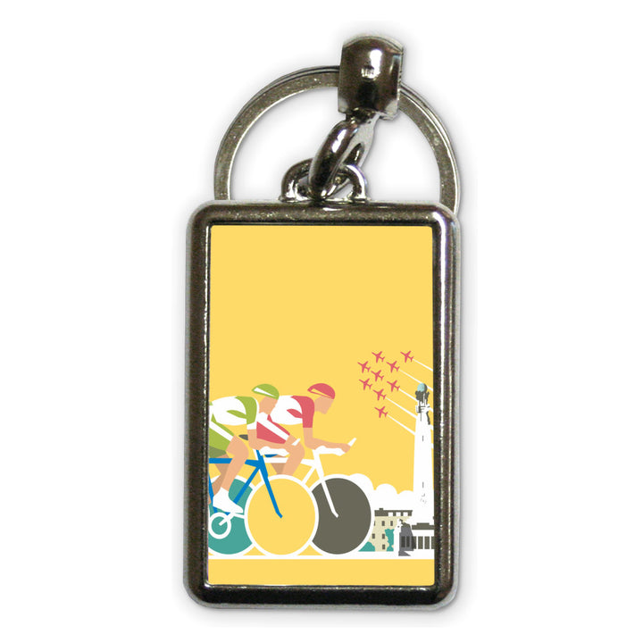 Cycling Metal Keyring