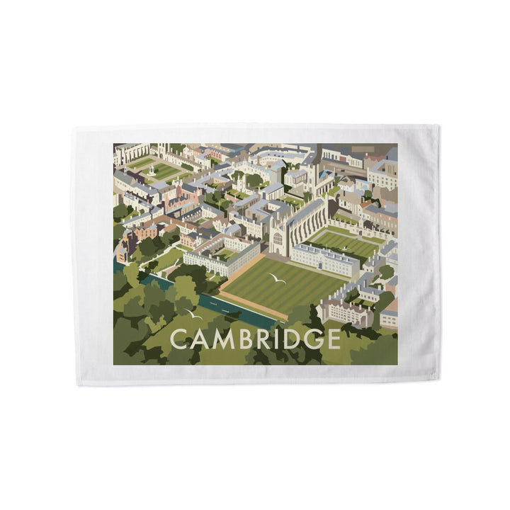 An Aerial View of Cambridge, Cambridgeshire Tea Towel
