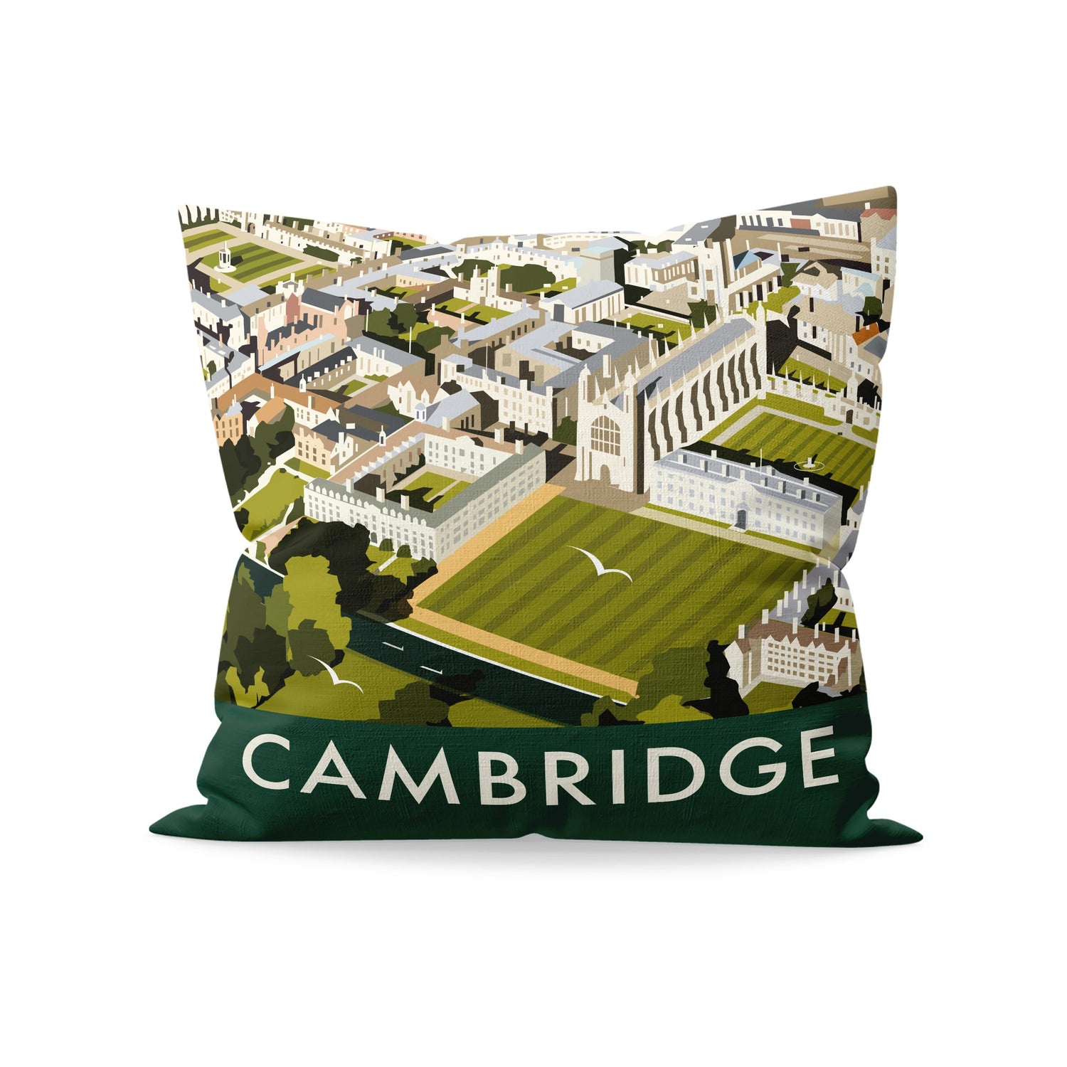 An Aerial View of Cambridge, Cambridgeshire Fibre Filled Cushion