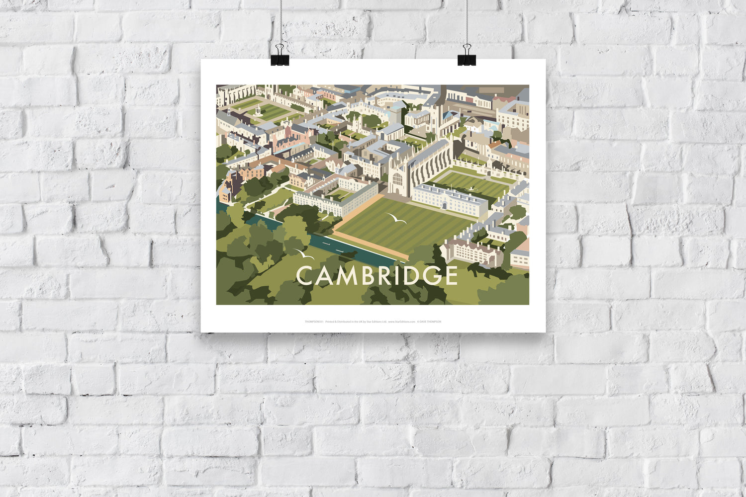 An Aerial View of Cambridge, Cambridgeshire - Art Print
