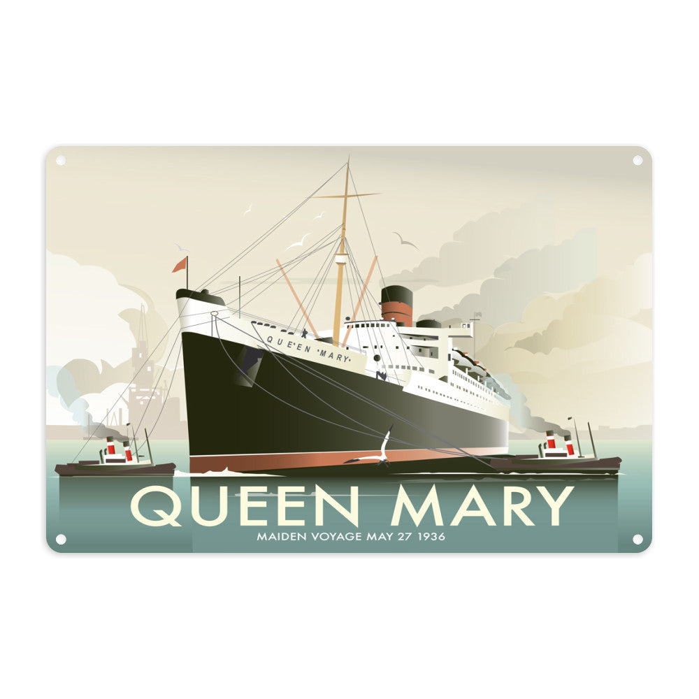 Queen Mary Metal Sign
