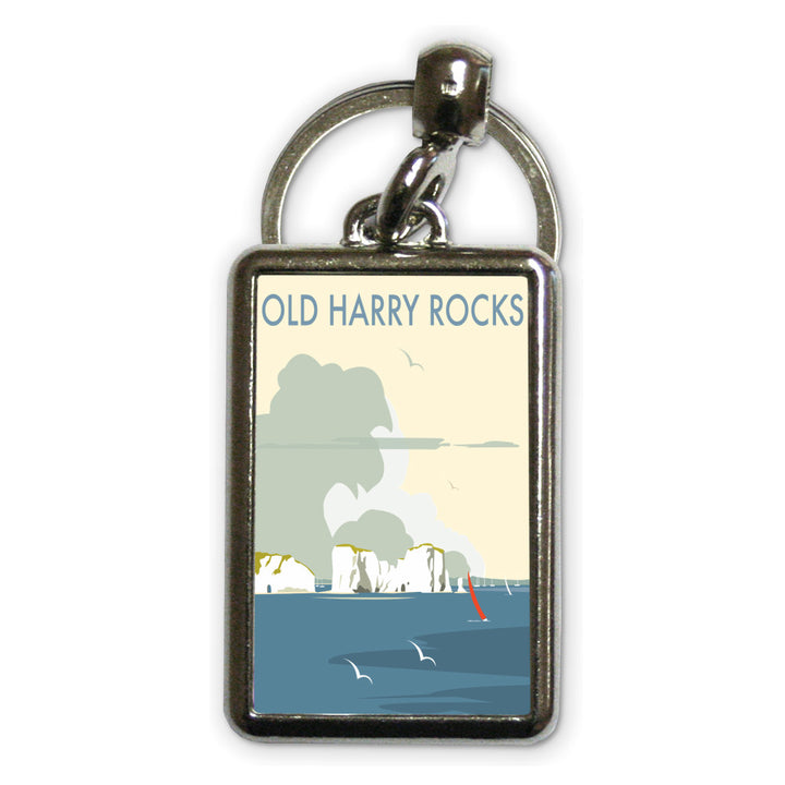 Old Harry Rocks Metal Keyring