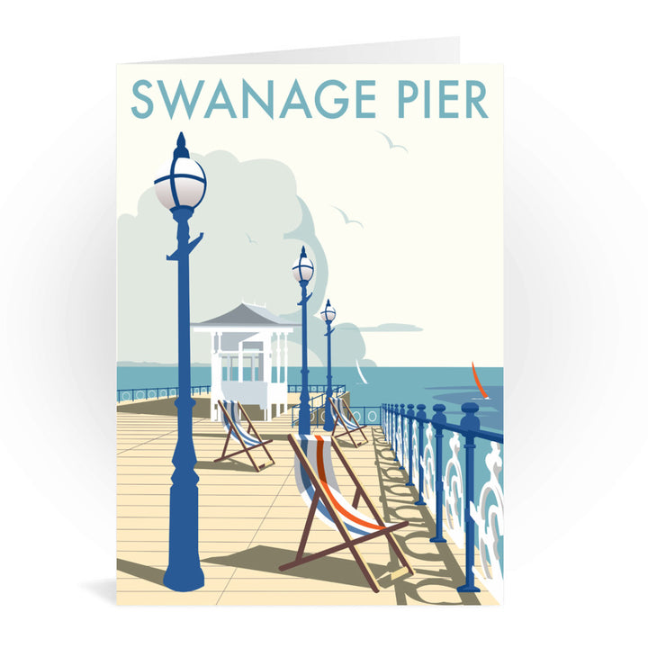 Swanage Pier Greeting Card 7x5