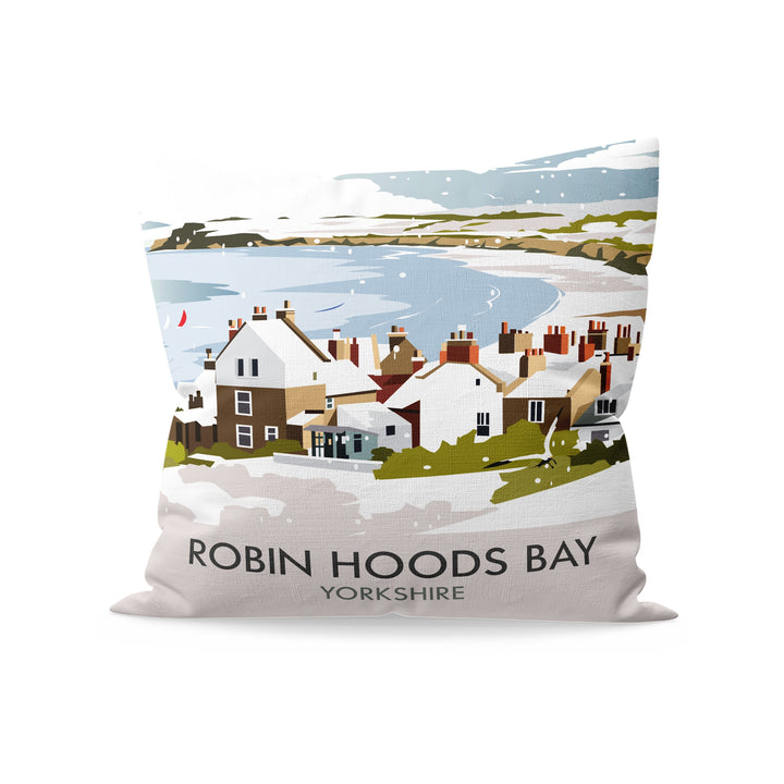 Robin Hoods Bay Winter Cushion