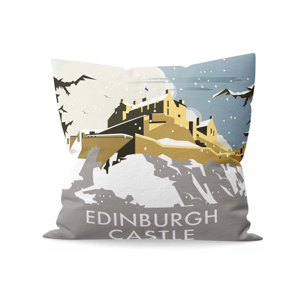 Edinburgh Castle Winter Cushion