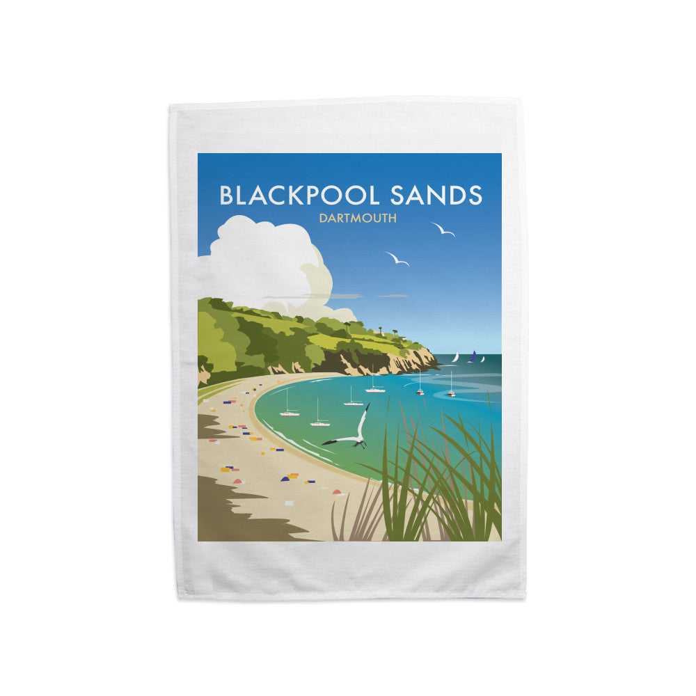 Blackpool Sands, Dartmouth Tea Towel