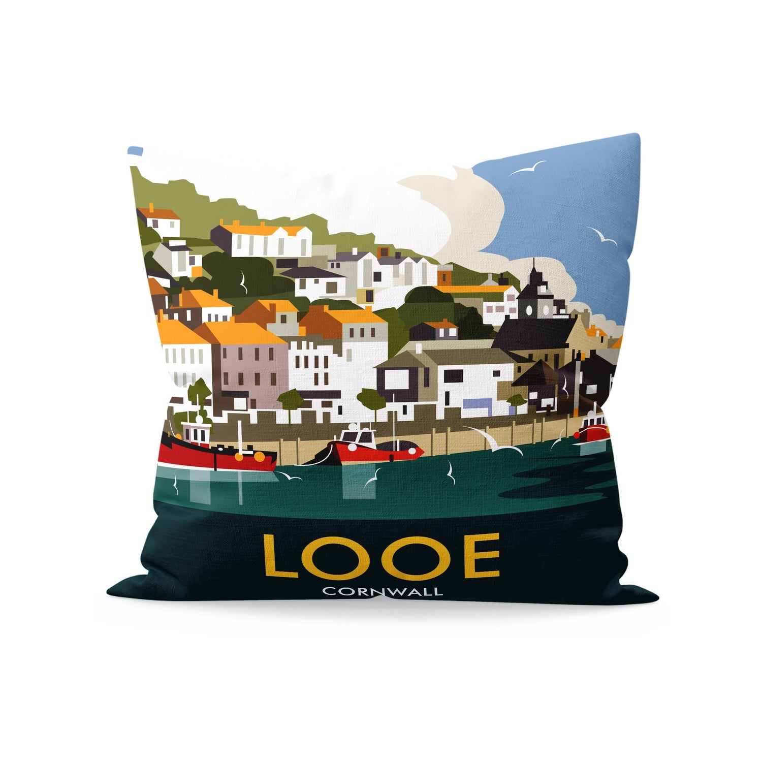 Looe, Cornwall Fibre Filled Cushion