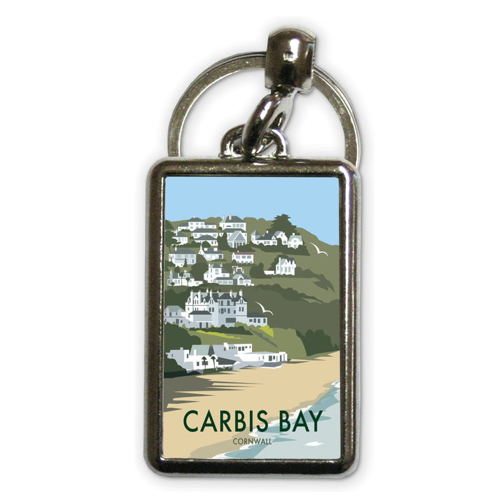 Carbis Bay, Cornwall Metal Keyring