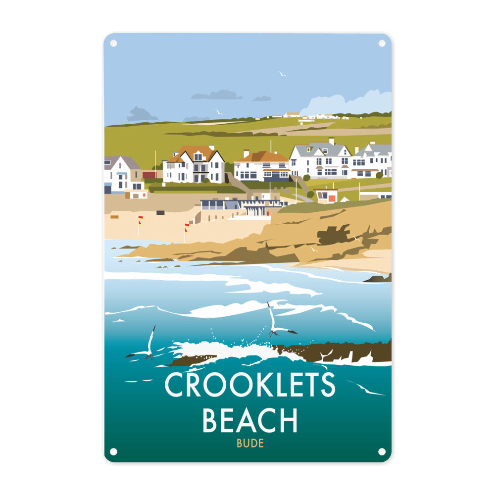 Crooklets Beach, Cornwall Metal Sign