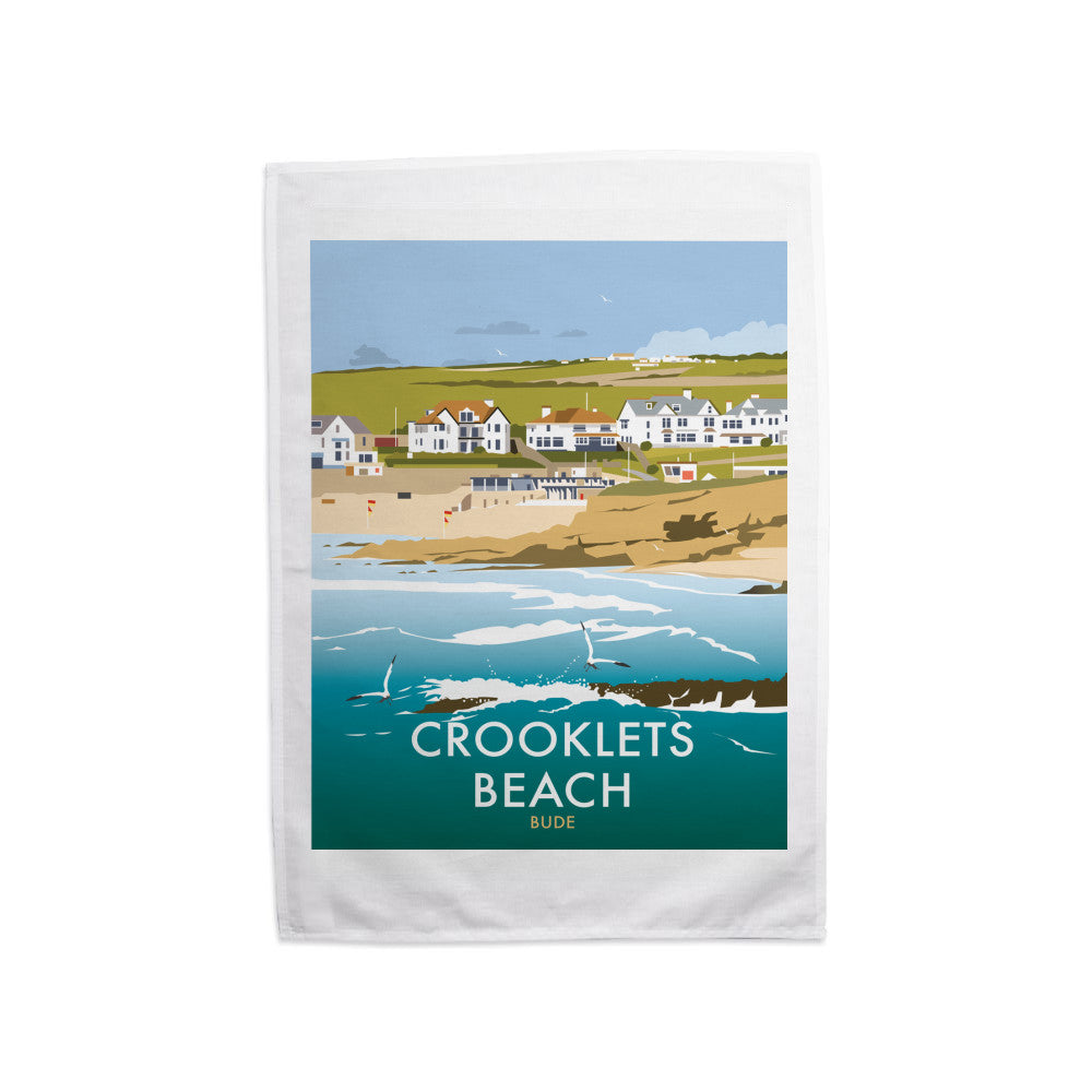 Crooklets Beach, Cornwall Tea Towel