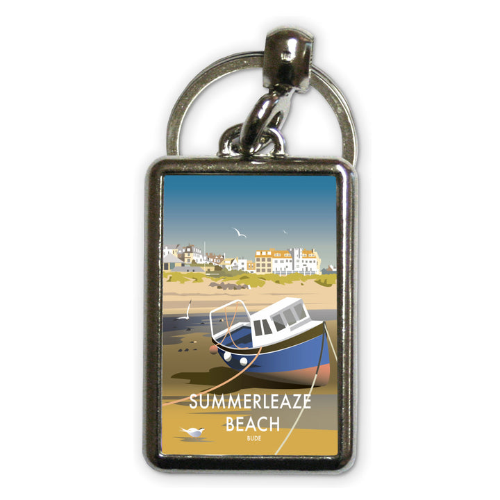 Summerleaze Beach, Cornwall Metal Keyring