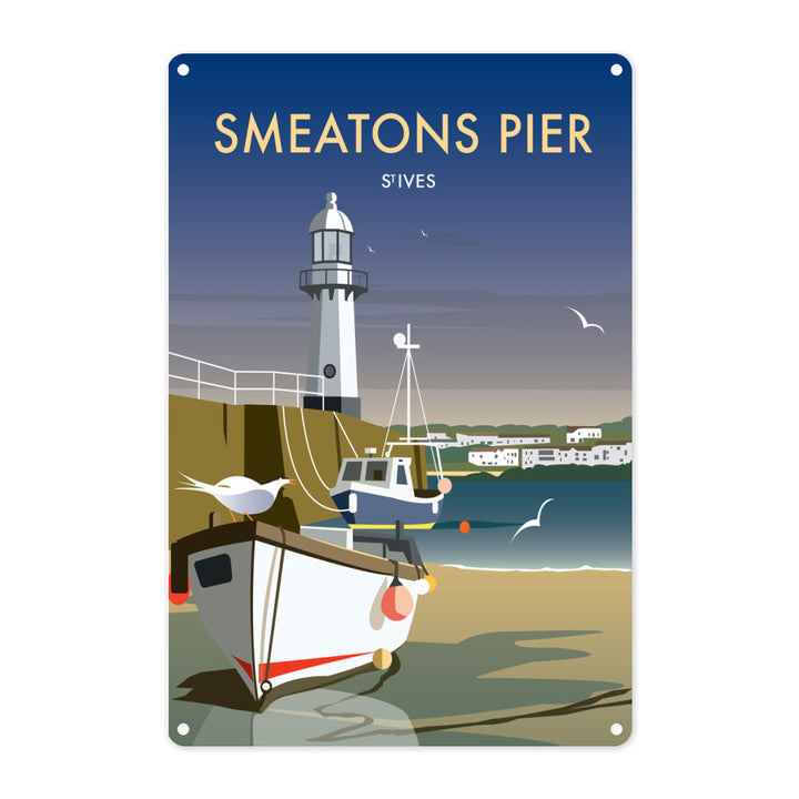 Smeatons Pier, St Ives Metal Sign