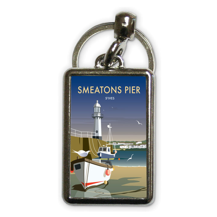 Smeatons Pier, St Ives Metal Keyring