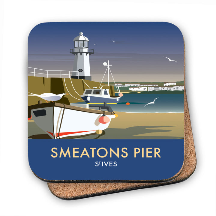 Smeatons Pier, St Ives MDF Coaster