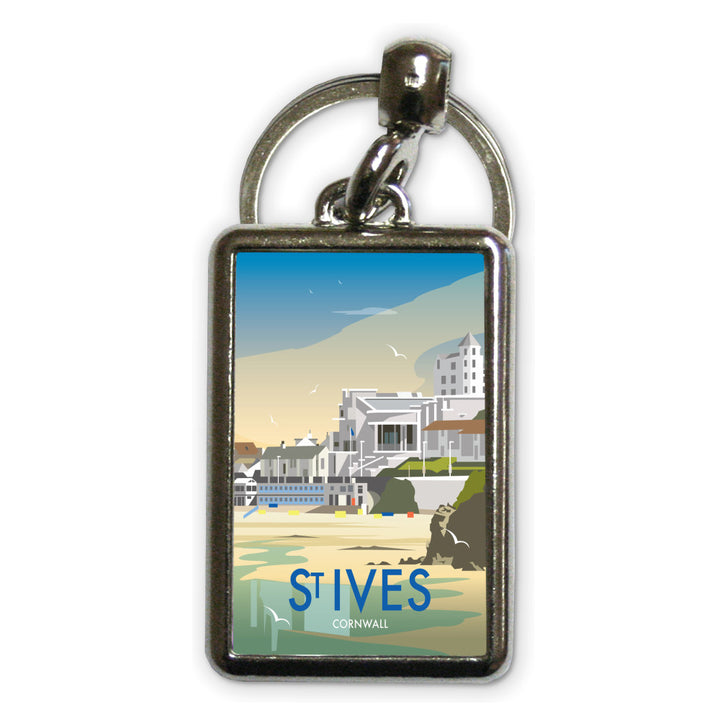 St Ives, Cornwall Metal Keyring