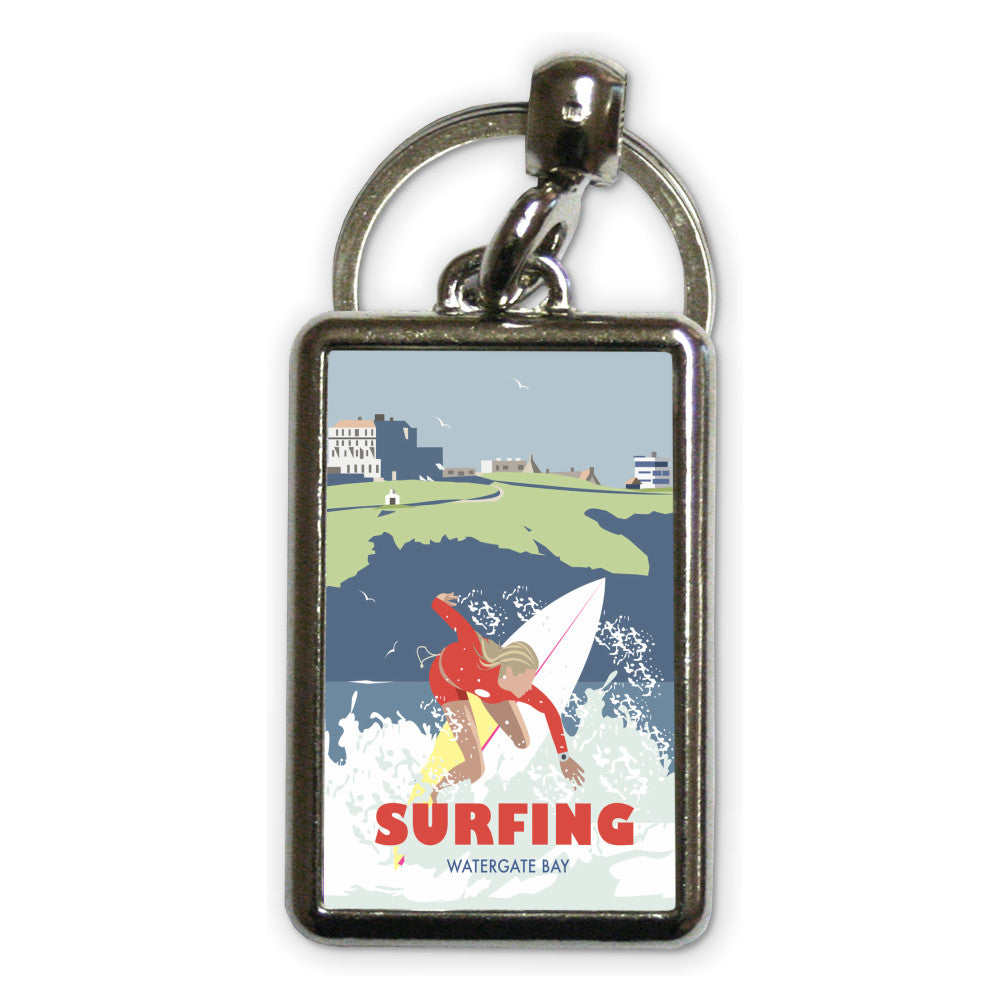 Watergate Bay, Cornwall Metal Keyring