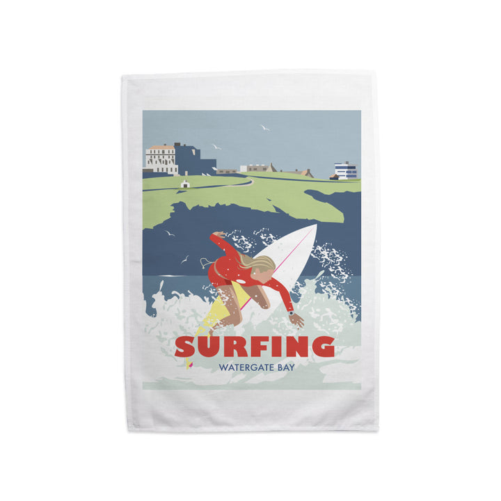 Watergate Bay, Cornwall Tea Towel