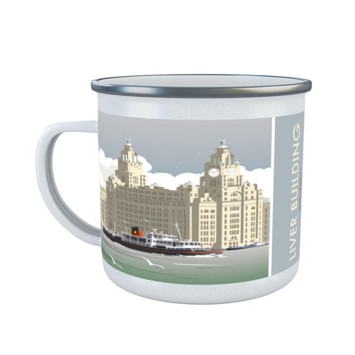 Liver Building, Liverpool Enamel Mug