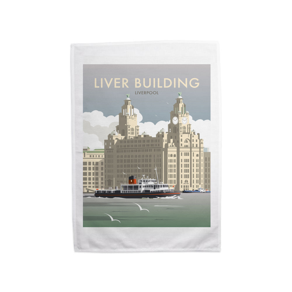 Liver Building, Liverpool Tea Towel