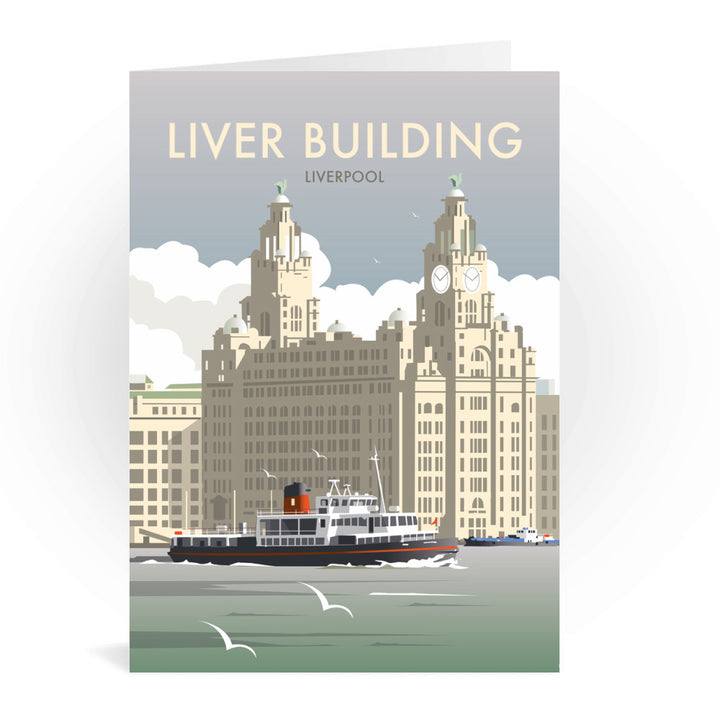 Liver Building, Liverpool Greeting Card 7x5