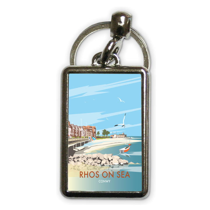 Rhos on Sea, Wales Metal Keyring