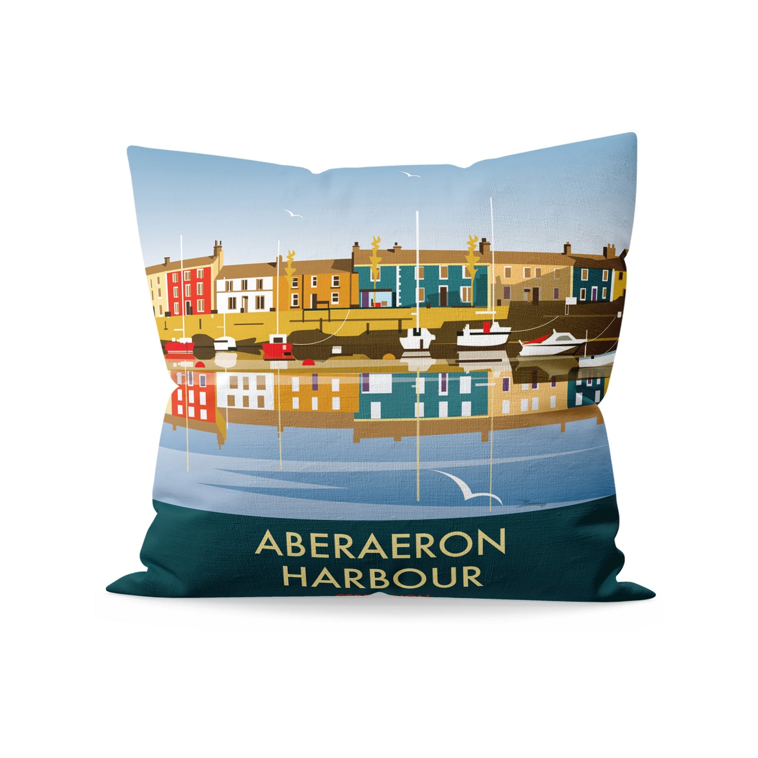 Aberaeron Harbour Fibre Filled Cushion