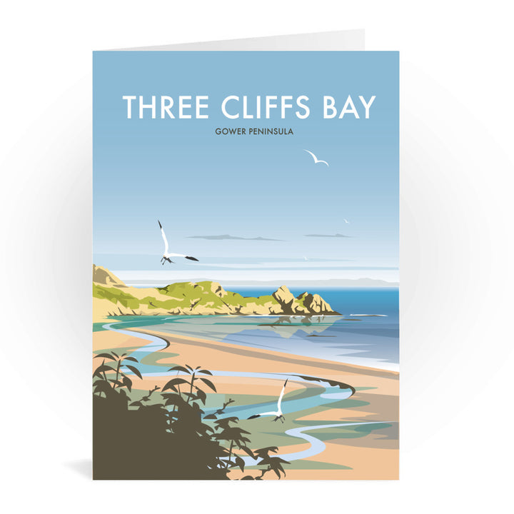 Three Cliffs Bay, Wales Greeting Card 7x5