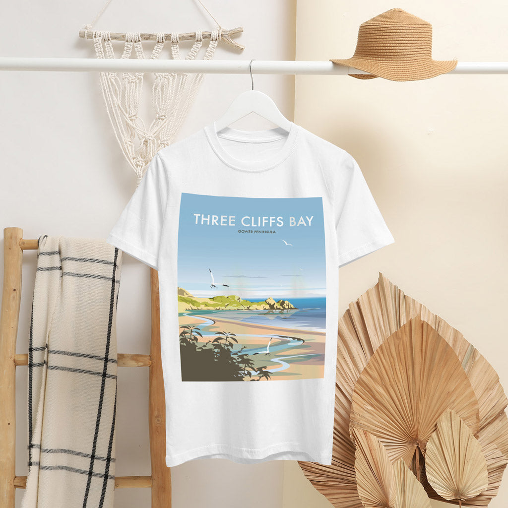 Three Cliffs Bay T-Shirt by Dave Thompson