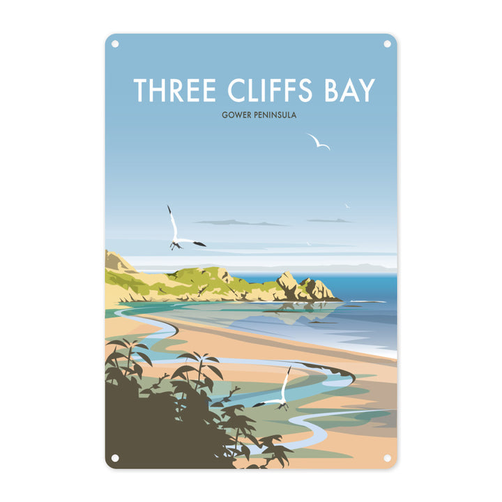 Three Cliffs Bay, Wales Metal Sign