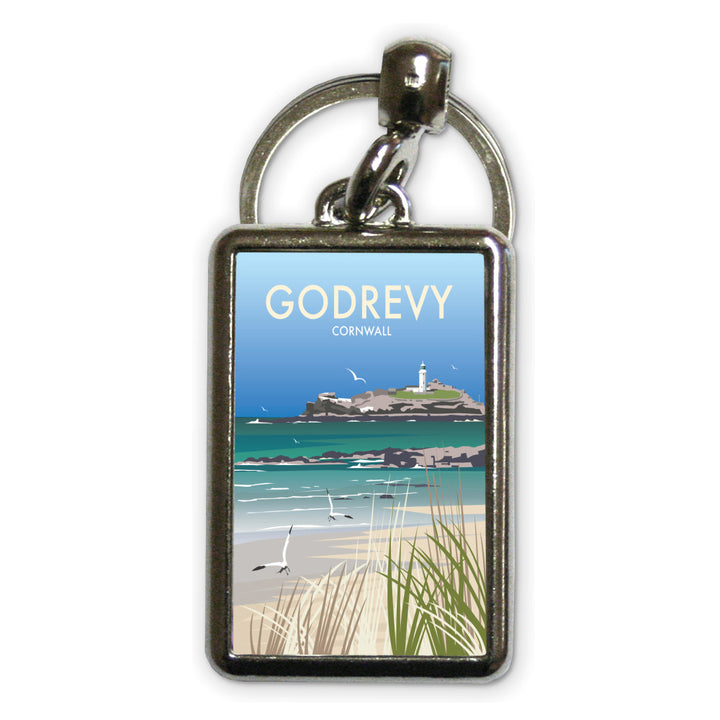 Godrevy, Cornwall Metal Keyring