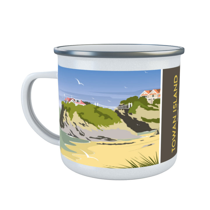 Towan Island, Newquay Enamel Mug