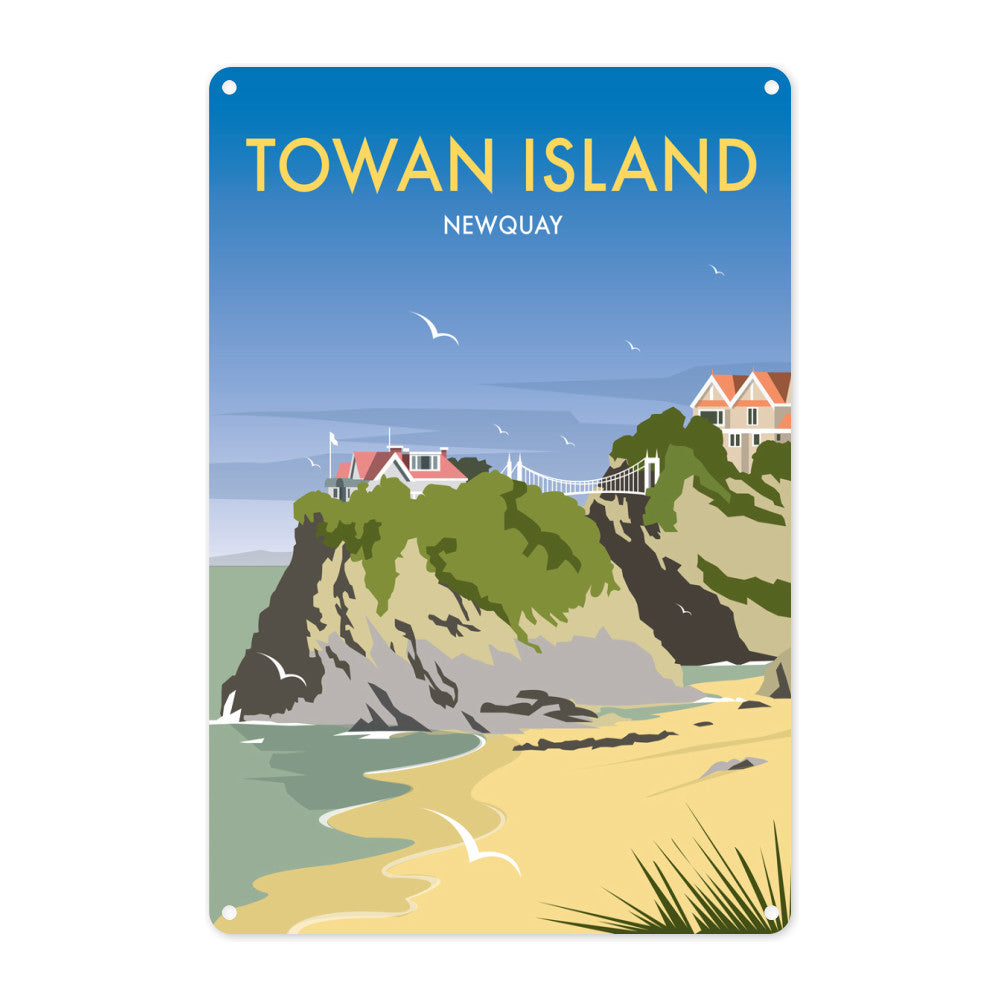 Towan Island, Newquay Metal Sign